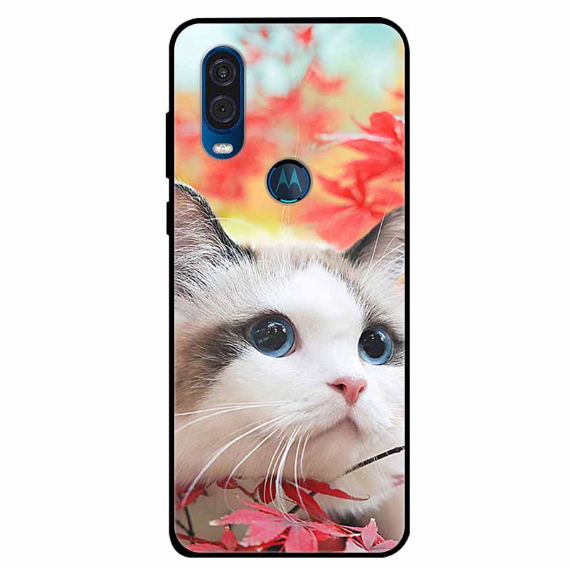 Hülle Für Motorola One Action Abdeckung Mode Weiche Silikon Handyhüllen für Moto One Vision TPU Schwarzer Stoßfänger 6.3'' Hülle Fundas Moto One