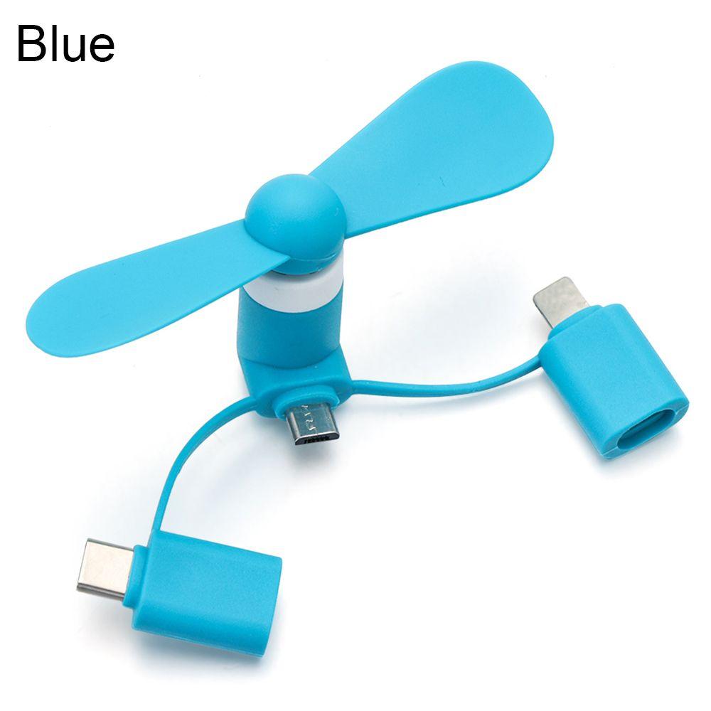 Für Typ-C 3-in-1 Reise Für iPhone Handy-Kühler Tragbarer Handy-Ventilator Mini blau