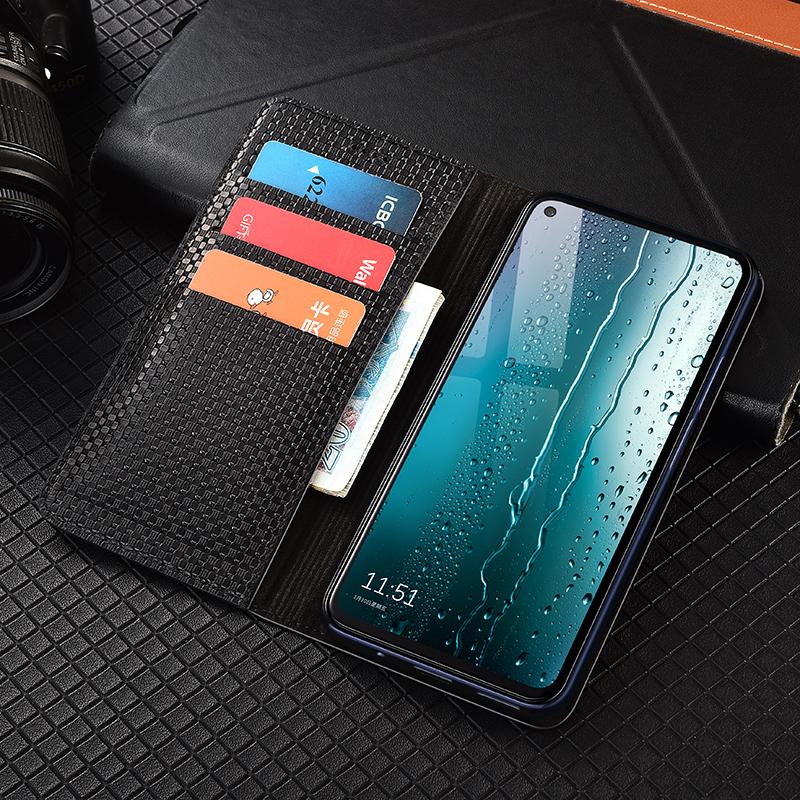 Gras-Matte Echtes Leder Klapphülle für Sony Xperia 1 5 10 II III IV V VI VII Plus Brieftasche Handyhülle Hüllen Kratzfest Xperia 10 VI schwarz
