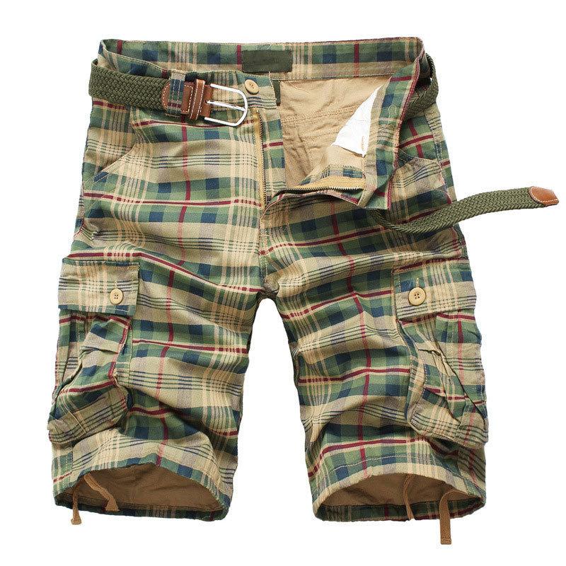 Herren-Arbeitshose, lässige Shorts mit Taschen, knielange Sommer-Sportshorts für Herren L
