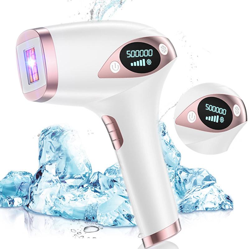 Laser-Epilierer, Eiskühlung, IPL-Haarentfernungsgerät für Bikinizone, Gesicht, Körper, IPL-Laser-Haarentfernungsgerät, 500.000 Aufnahmen, Photoepilator für Damen EU Plug