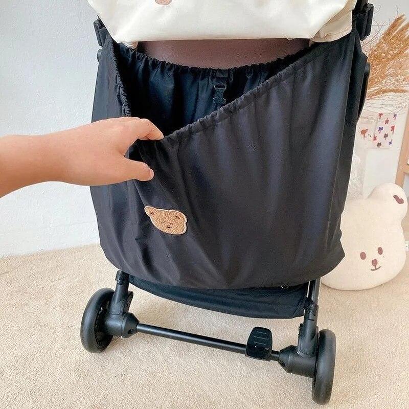 Wiederverwendbare waschbare Baby-Milchflaschen-Windeltasche, Outdoor-Reise-Kinderwagen-Hängeaufbewahrungs-Organizer, Windel-Aufbewahrungstasche schwarz