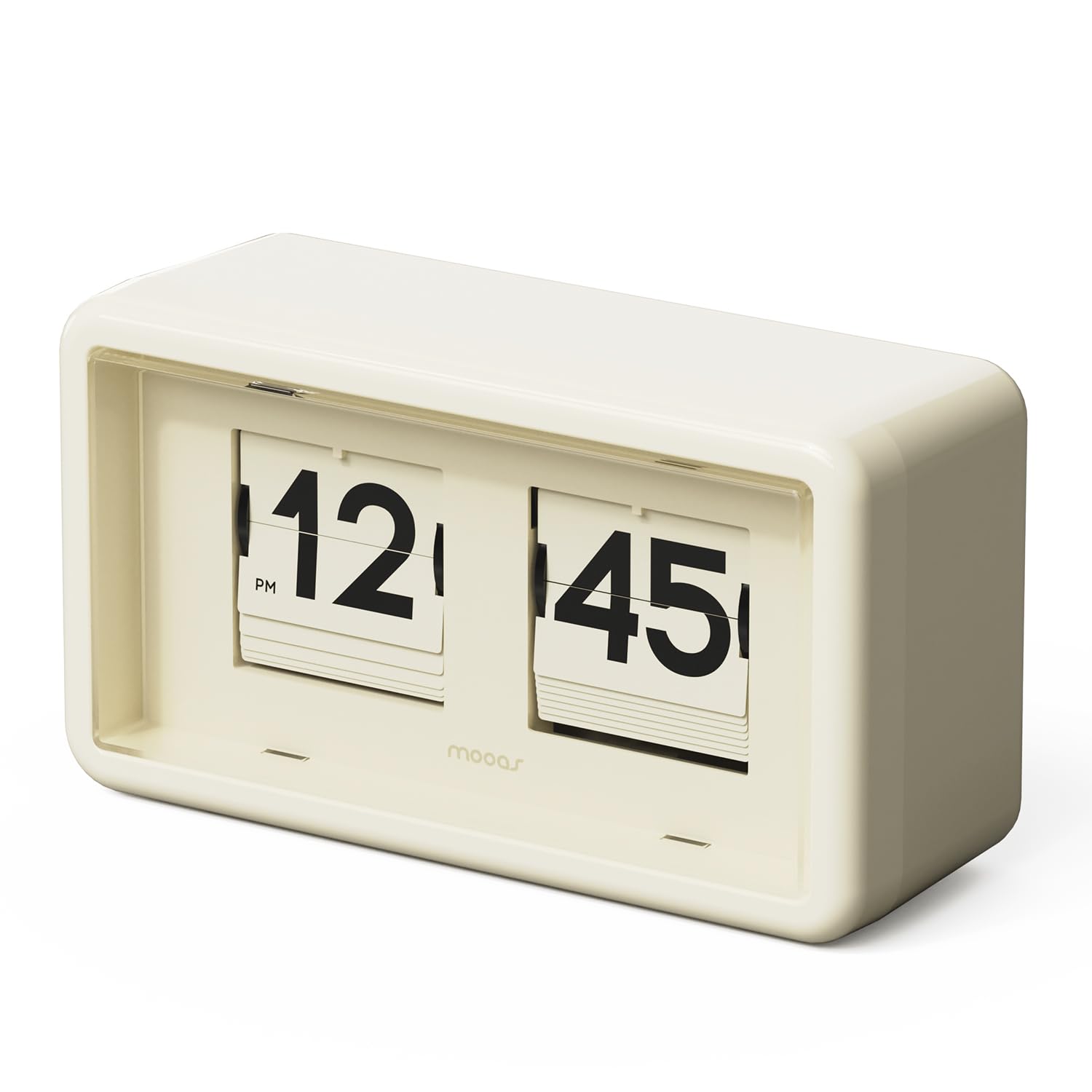 mooas Newtro Flip Clock, Retro Design Automatische Flip Clock mit Batteriebetriebener AM/PM Anzeige, Perfekt für die Wohnkultur, Ideal für Zuhause, Büro, Schule, Heiß