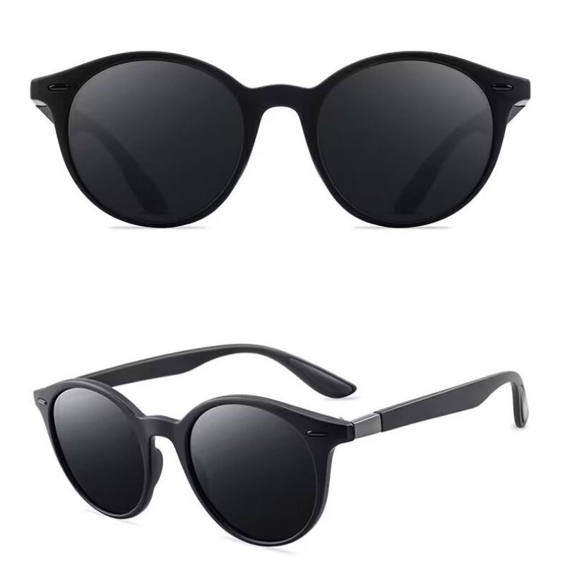 nicht polarisierte Mode Runde Herren Sonnenbrille Damen Vintage Nieten Sonnenbrille für Herren Blendschutz Fahrbrille