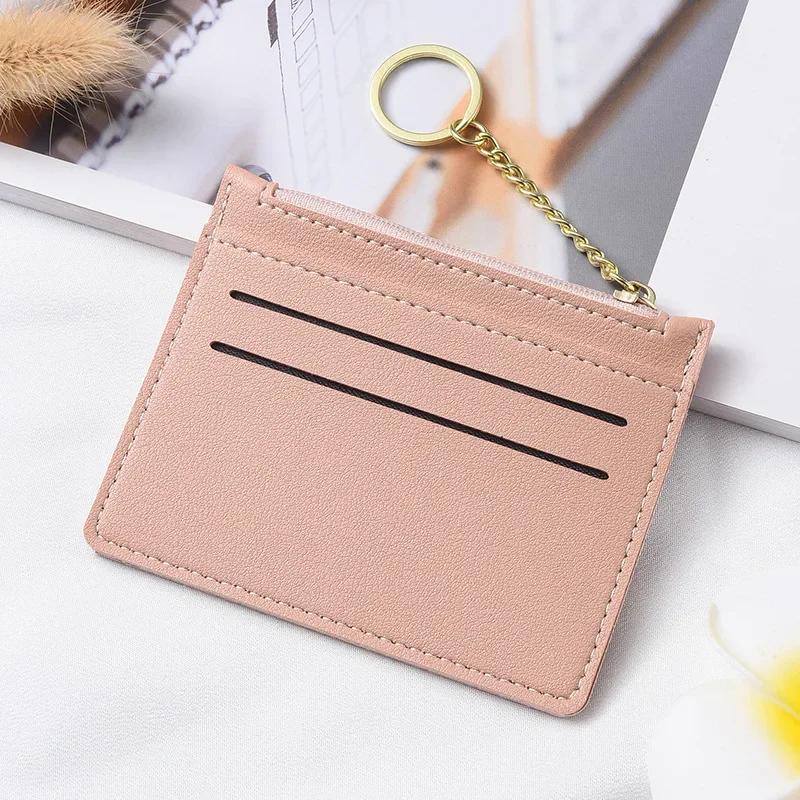 1PC Kartenhalter Schlanke Bank Kreditkarte ID Karten Münzfach Tasche Geldbörse Organizer Frauen Männer Dünne Visitenkarte Brieftasche Beutel rosa
