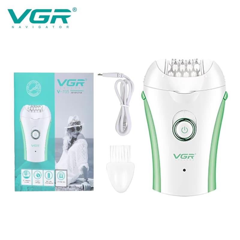 Original VGR V-705 Wiederaufladbarer Damen-Epilierer Elektrischer Frauen-Epilierer für Gesichtshaarentfernung Maschine Gesicht Beine Depilierer Körper Zuhause Haarrasierer grün