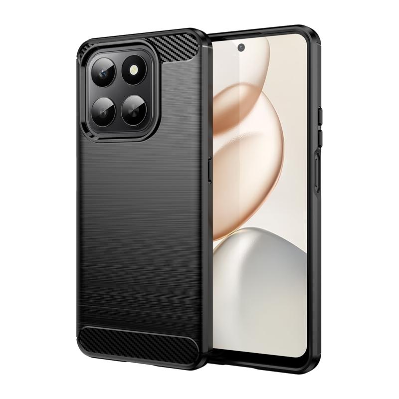 Für Cover Honor 400 Smart Hülle Für Honor 400 Smart Stoßfest Weiches TPU Silikon Kohlefaser Rückseite Hülle Für Honor 400 Smart Hülle Honor 400 Smart 4G schwarz