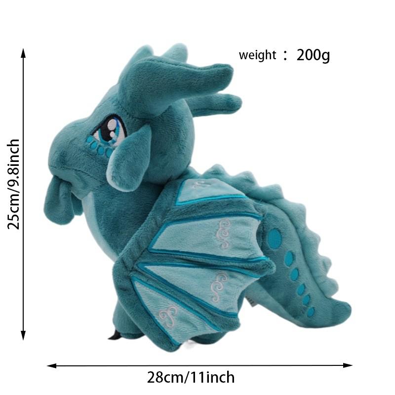 25cm Wings Of Fire Drachen Plüschtier Spielzeugfigur Animation Weiches Kuscheltier Kindergeburtstag Feiertagsgeschenk Plüschspielzeug gray