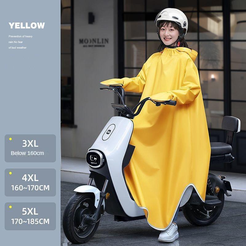 Regenmantel Elektrische Batterie Motorrad Unisex Langer Regenmantel Ganzkörper Regenfester Einzelreitponcho 3XL gelb
