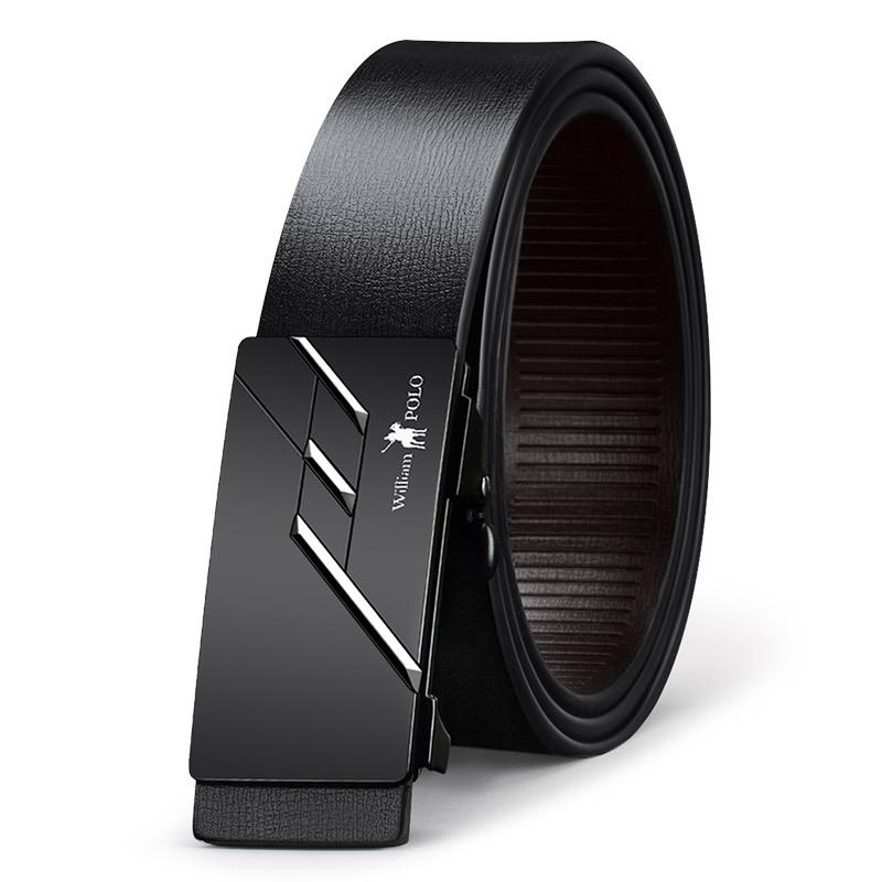 Emperor Belt Herren-Gürtel aus echtem Leder, Rindsleder, mit automatischer Schnalle, Business, neuer lässiger, vielseitiger, trendiger Gürtel 130cm