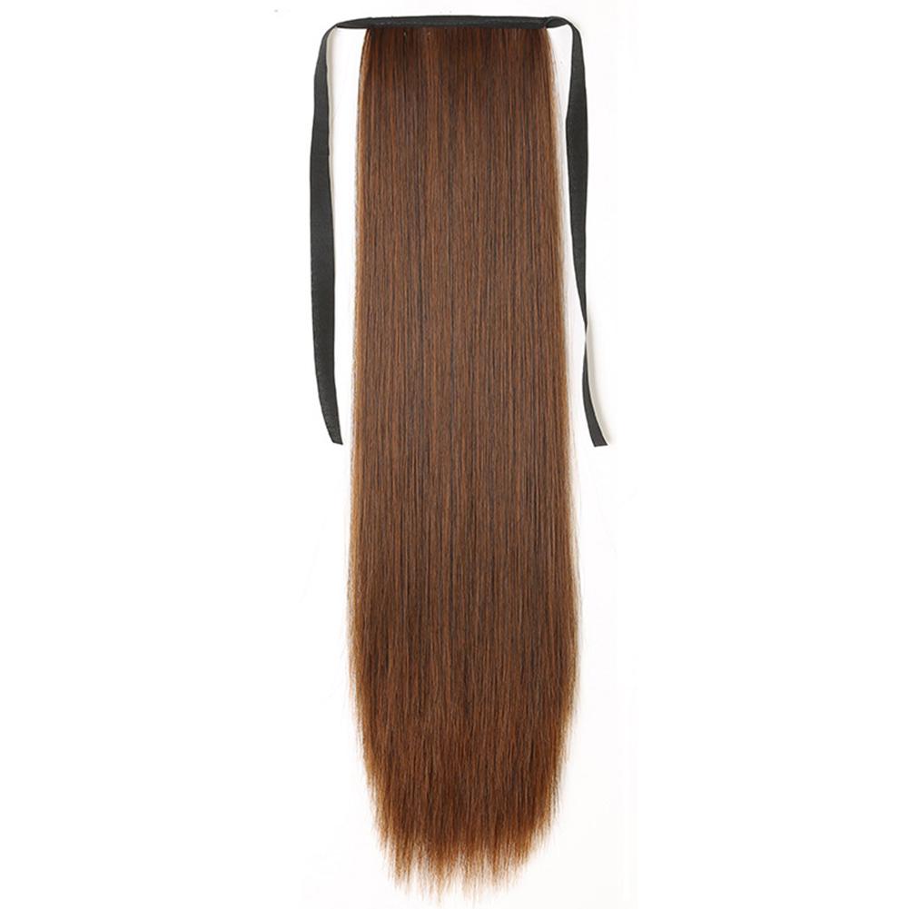Lange Gerade Perücke Pferdeschwanz Haar 45/55/65cm Damen Verlängerung Cosplay Haarteil 45cm hellbraune