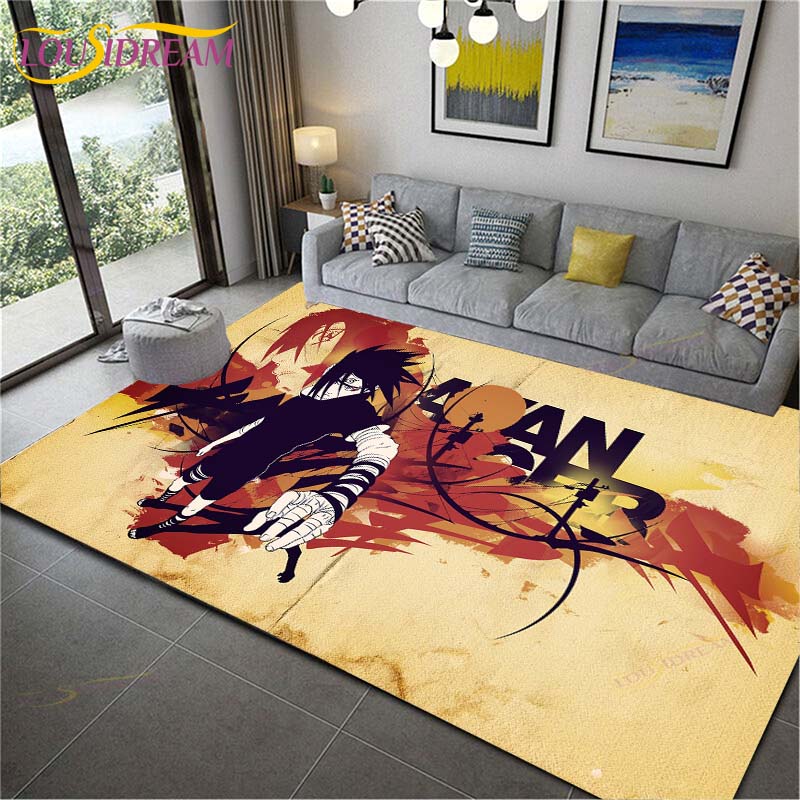 Anime Naruto rutschfeste Teppiche für Wohnzimmer, bequemer Teppich, weiche Bodenmatte, Teppiche für Schlafzimmer, Matte, Teppich für Zuhause, große pelzige Matte 120cm x 160cm