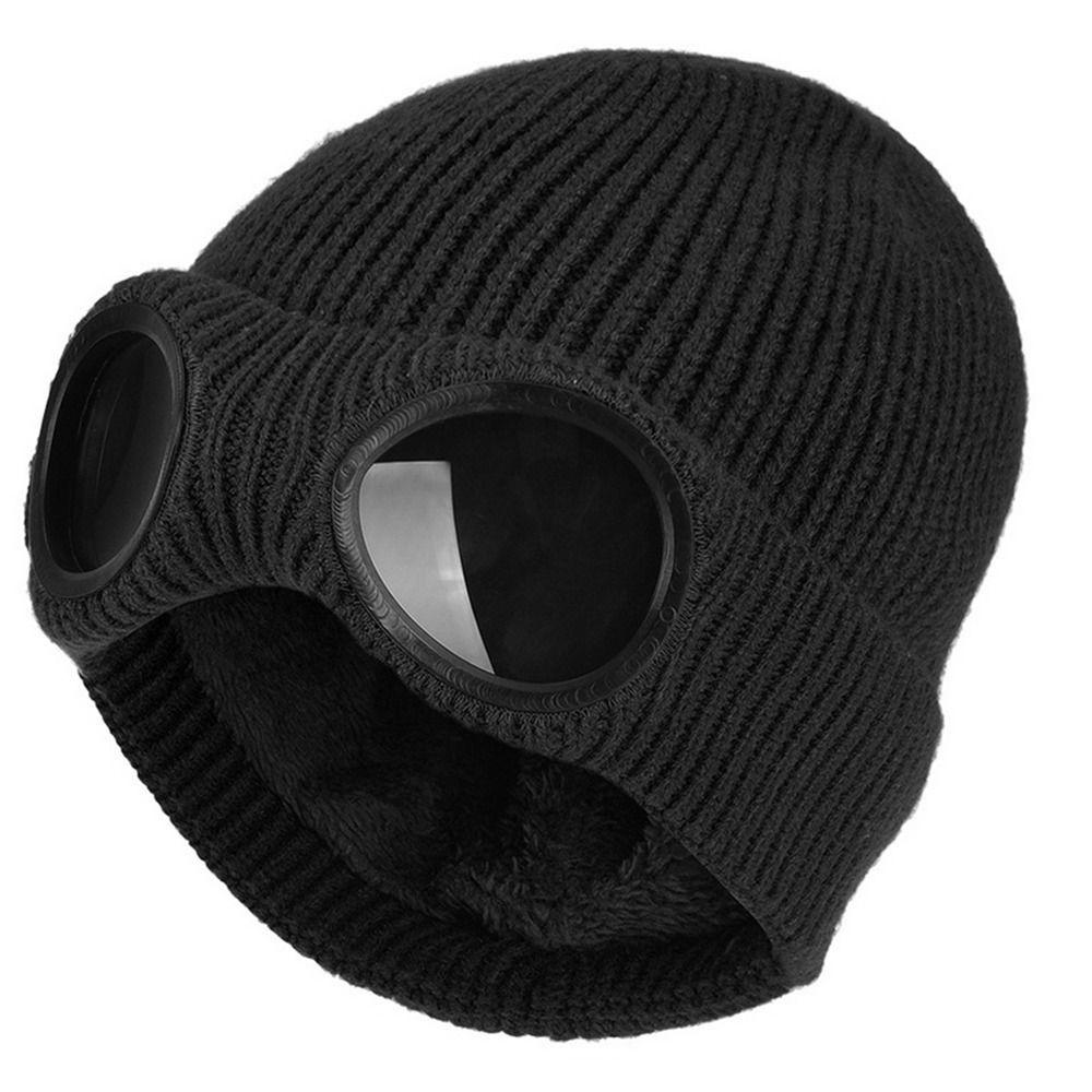 Pilot Sonnenbrillen Mütze Herren Beanie Mützen Mit Brillen Damen Wollmützen Strickmützen Koreanische Beanies Skimütze schwarz