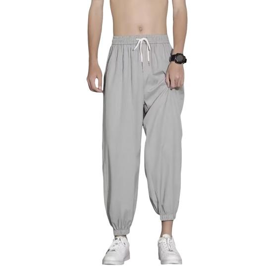 Sommer Eisseide Schnelltrocknende Jogginghose Herren Jogginghose Übergroße Gerade Hose Tasche Trainingshose Fitness Trainingshose XL