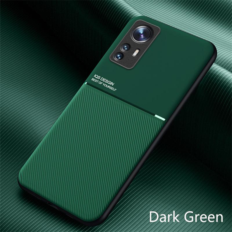 Für Xiaomi Mi 12 Pro 12X 5G Hülle Luxus PU Leder Textur Weiche Rückseite für Xiaomi Mi12 Mi12X Magnetischer Halter Handyhüllen For Xiaomi 12X grün