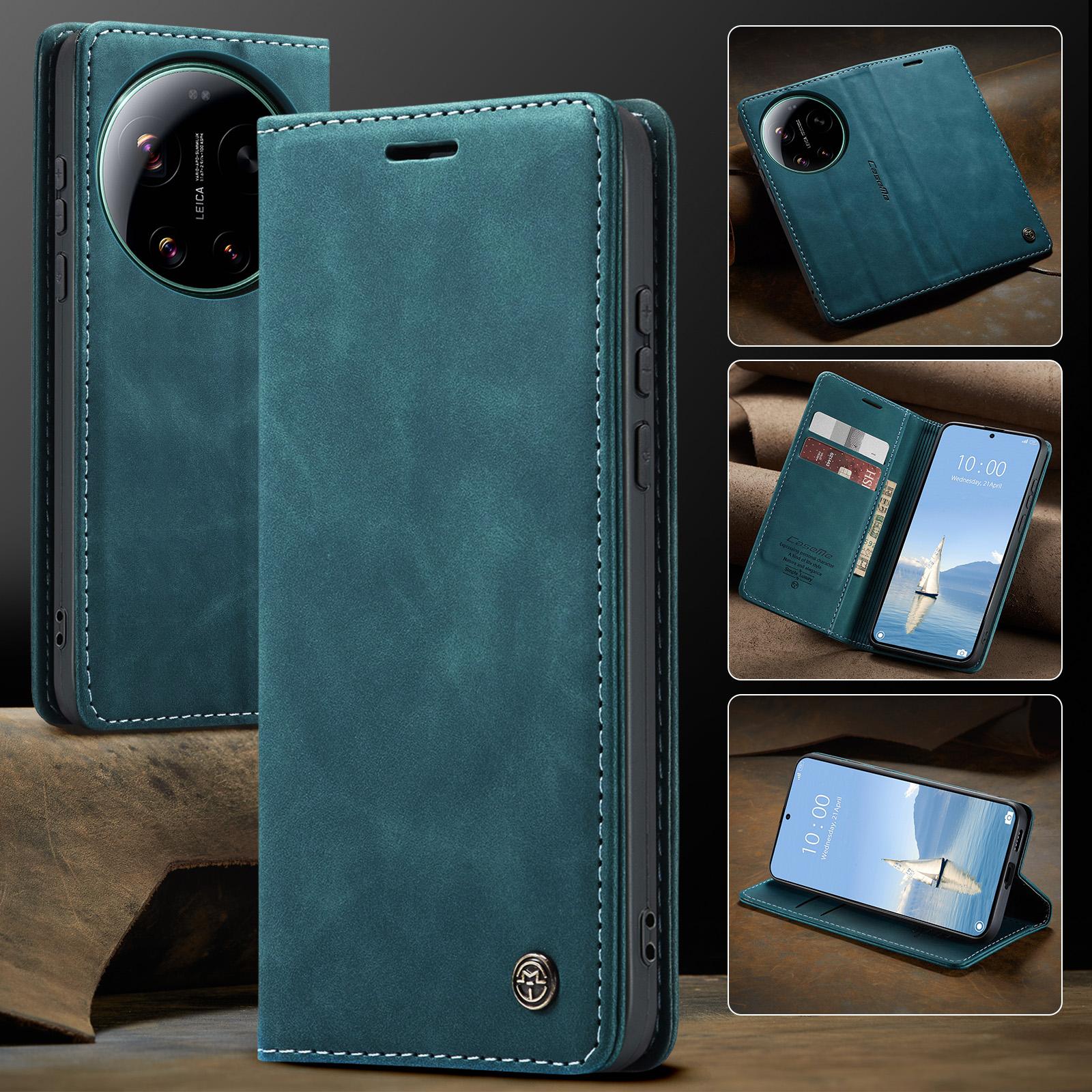 CaseMe für Xiaomi 17 Ultra Luxuriös Retro Magnetischer Flip PU Leder Handyhülle für Xiaomi 17 17Ultra Brieftaschenabdeckung Handy Hülle Xiaomi 17 Ultra blau