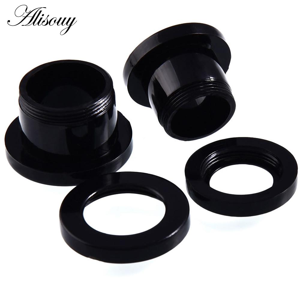 1 paar/los Acryl Ohr Flesh Tunnel Doppel Ausgestelltes Hohl Schraube Fit Ohr Bahre Plugs Messgeräte Körper Piercing Schmuck Schwarz 3mm schwarz