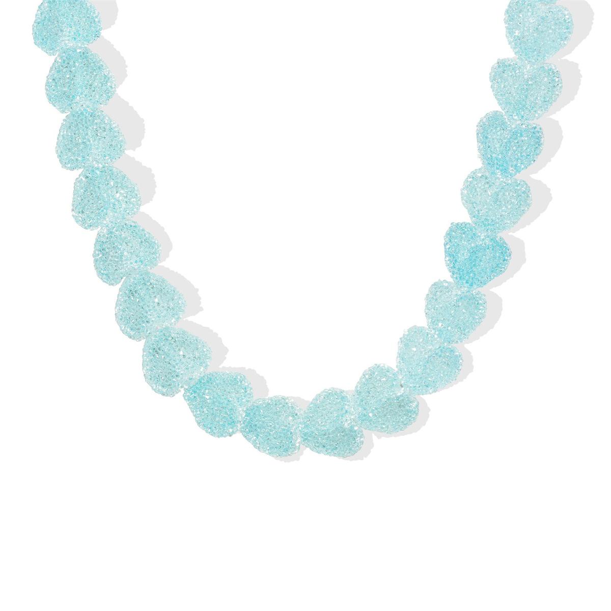 Neues buntes Liebesbonbon Harz Halskette, süßes Liebesbonbon, Nischen Design, Schlüsselbein Kette Damen Geschenk Halskette 38cm blau