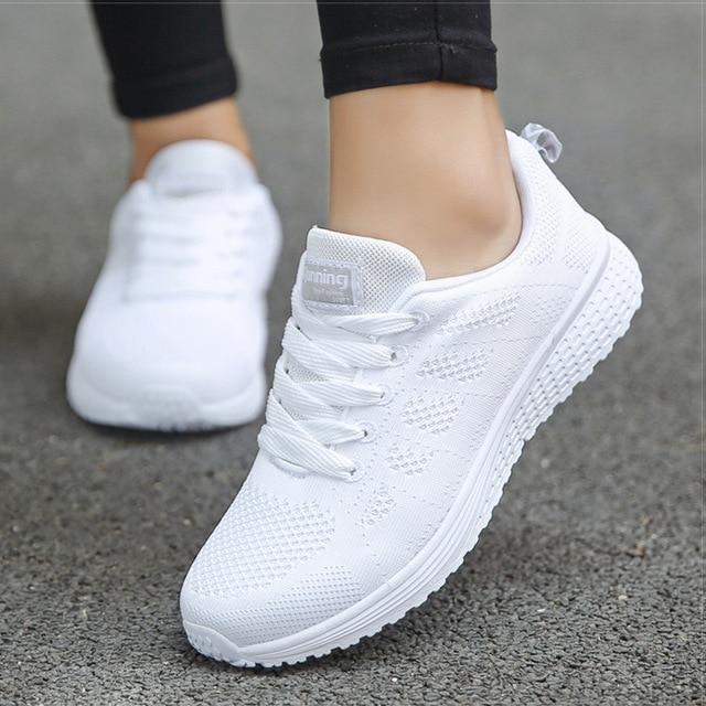 Frauen Atmungsaktive Turnschuhe Laufschuhe Fitness Sportswear Casual Schuhe Krankenschwester Schuh Turnschuhe Frauen Wanderschuhe Frauen 35 weiß