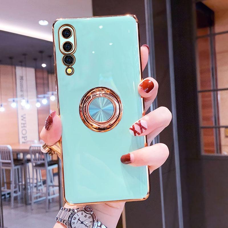 Überzug Silikonhülle für Huawei P30 P20 Pro Honor P 30 20 Mate 20 P30Pro P20Pro Telefon TPU Shell Cover mit Ringhalter Ständer auf For Huawei P20 Pro mintgrün