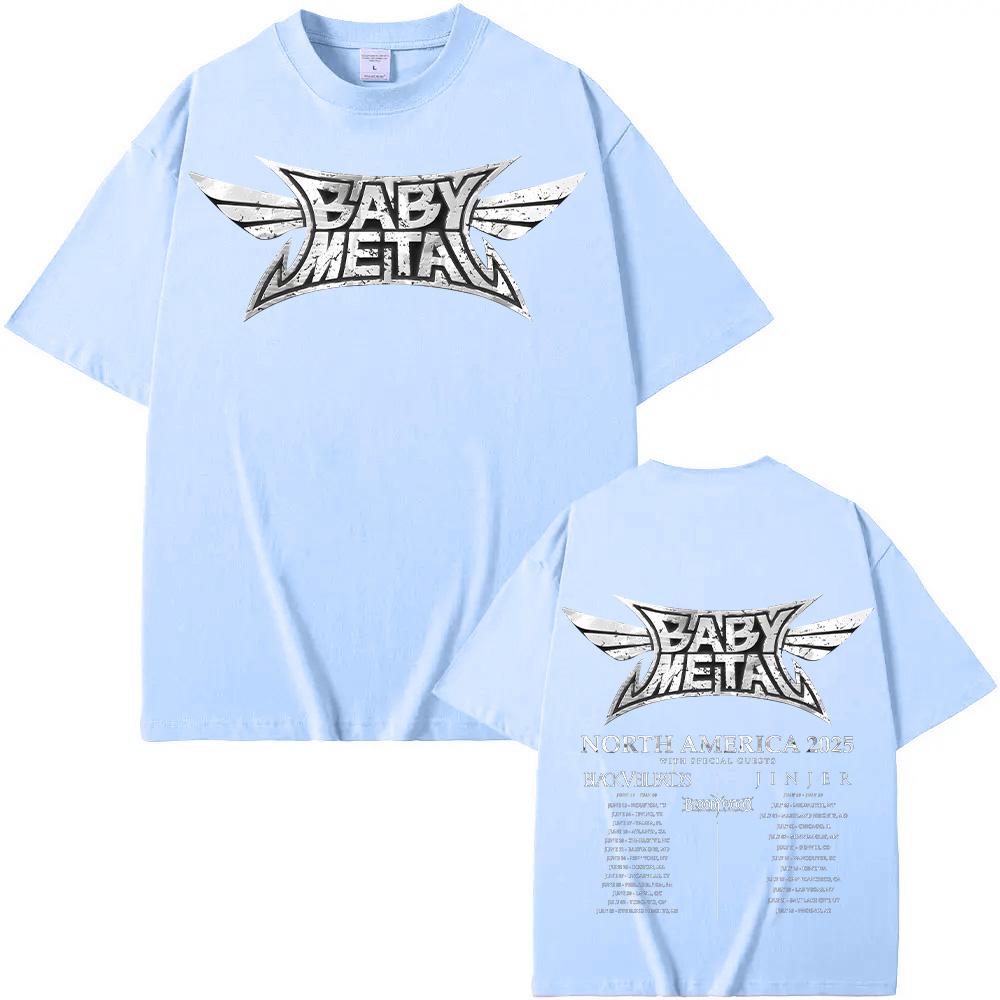 Babymetal Nordamerika Tour 2025 T-Shirts Vintage Babymetal Japan Metal Rockband T-Shirts Herren Damen Reiner Baumwolle Tees Harajuku M