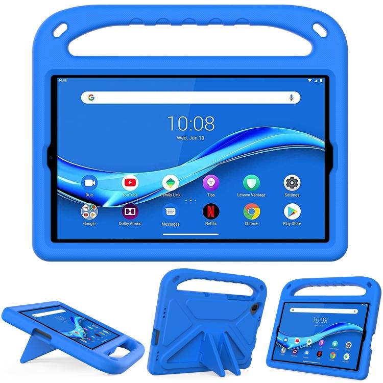 Für Lenovo Tab M10 FHD Plus TB-X606F / TB-X606M Griff Tragbare EVA Stoßfeste Schutzhülle mit Dreieckshalterung For Lenovo Tab M10 FHD Plus TB-X606F / TB-X606M blau