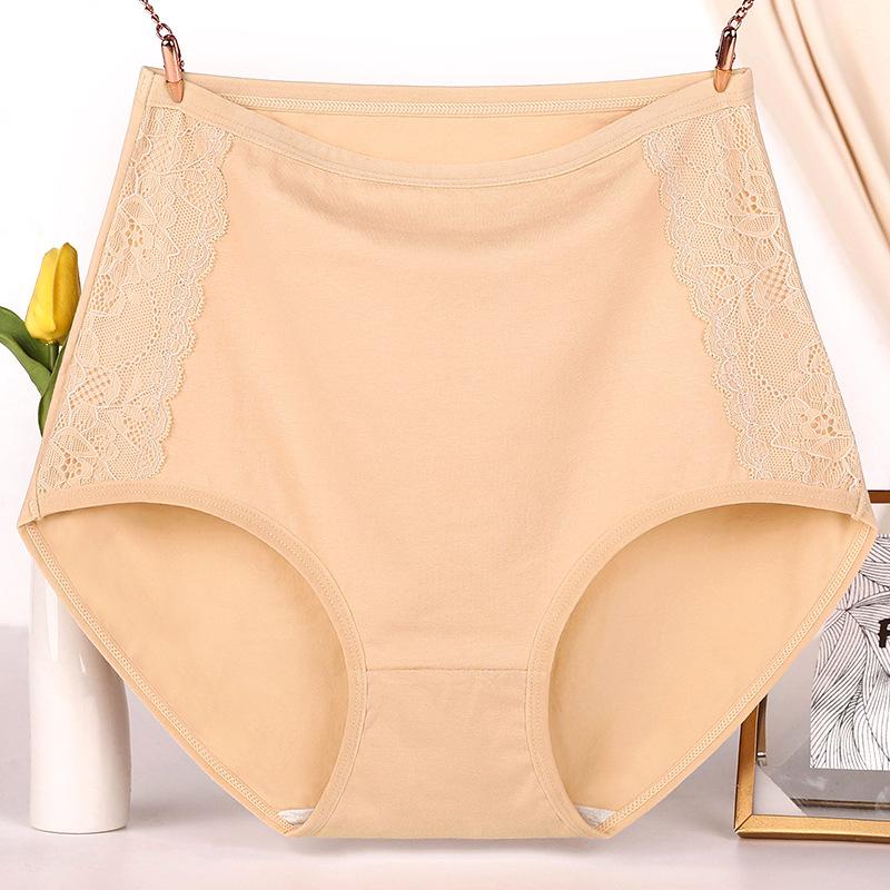 Damenunterwäsche Bauchhöschen Mittleres Alter Slips Plus Size XL-6XL Unterhosen 5XL apricot