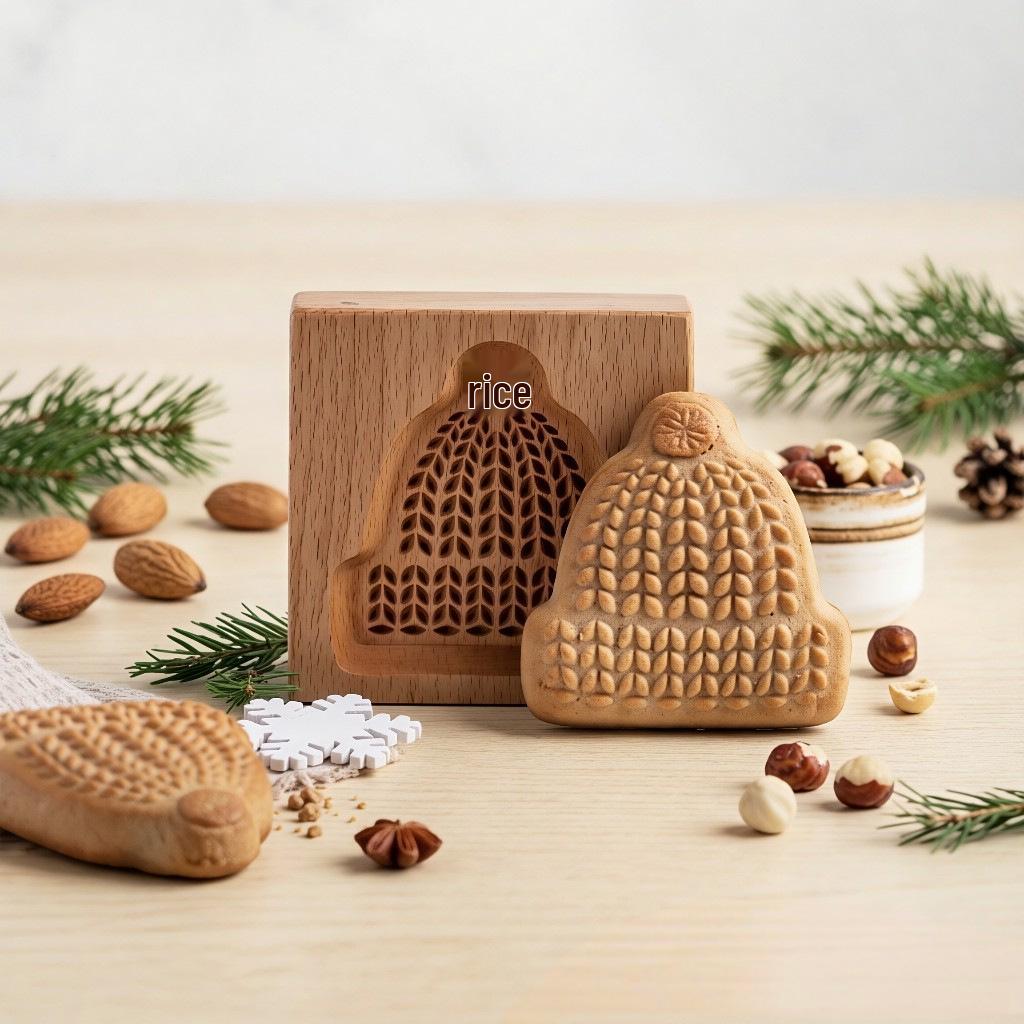 Holz-Lebkuchen- und Mürbeteig-Ausstecher Hat 10x10x2cm ~127g
