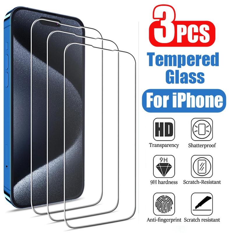 3 Stück Panzerglas für iPhone 14 13 12 11 15 16 Pro Max Mini Displayschutzfolie für iPhone XR X XS MAX SE 2020 Schutzglas iPhone 14 pro max reinfarbig