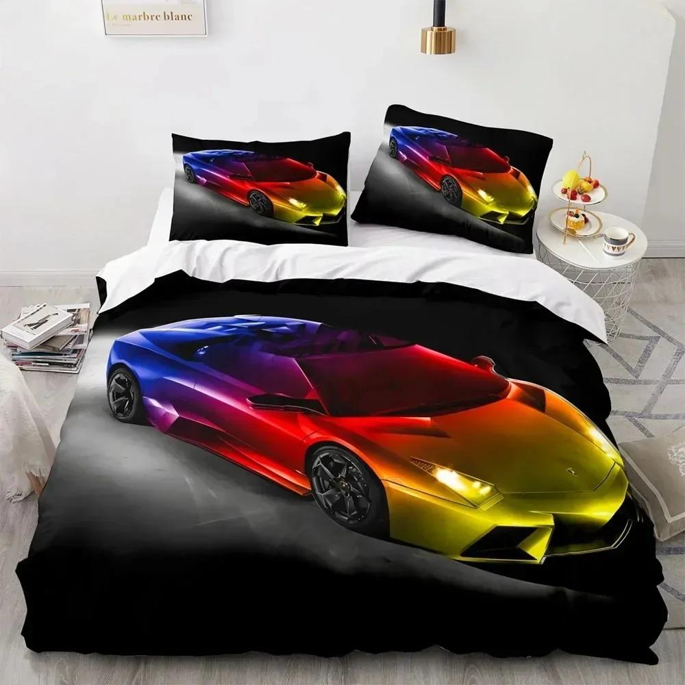 Sportwagen Bettwäsche Set Für Schlafzimmer Weiche Moderne Bettdecken Bequeme Kinder Bettbezug Deckenbezug Und Kissenbezug 70x133cm 3pcs