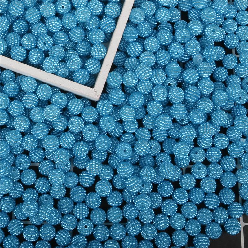 10 mm, 50 Stück, Acrylperlen, Bayberry-Perlen, runde lose Perlen für Schmuckherstellung, DIY-Zubehör türkis
