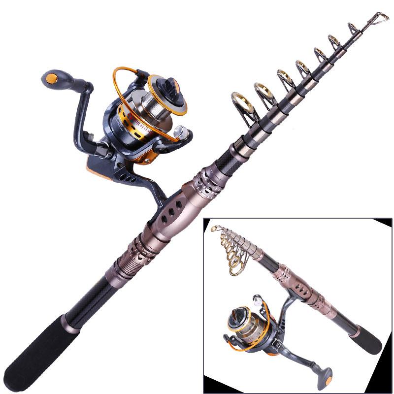 Angelruten- und Rollen-Kombinationen, Teleskop-Angelrute aus Kohlefaser mit Rollen-Kombination 2.7m Rod&4000Reel
