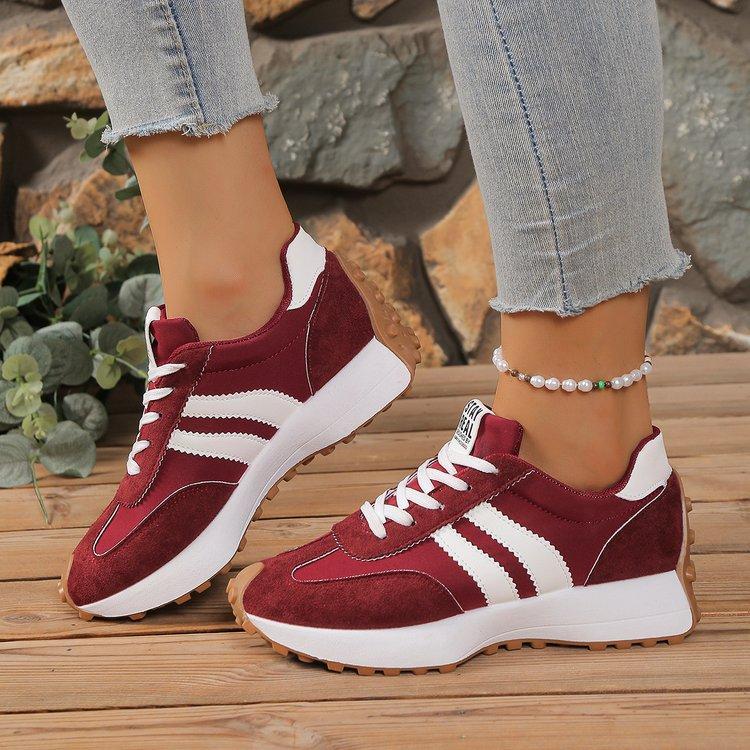 Neue Designer-Sneaker Damen Sportschuhe Sneaker Dicke Sohle Lässig Modische Sneaker Leichte Weiche Sohle Laufschuhe 42 rot