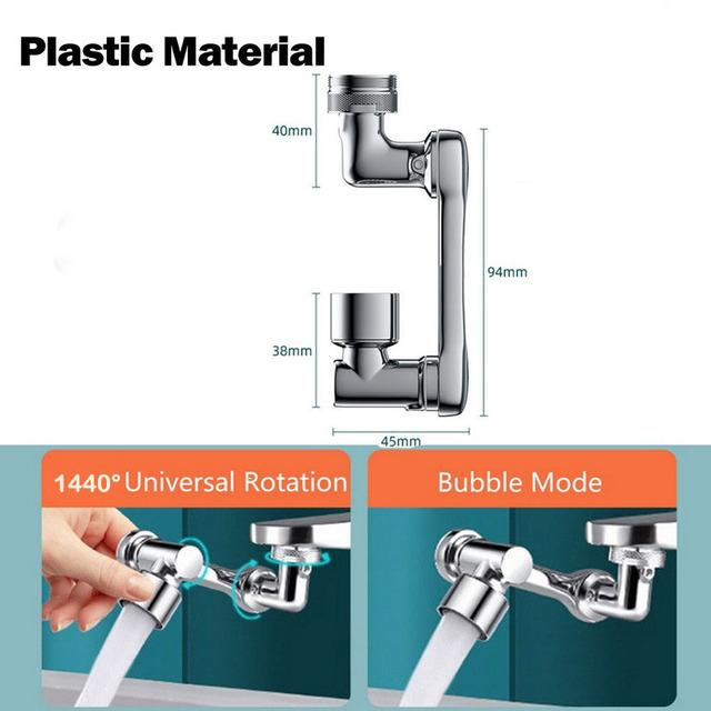 1440 ° Universal Rotation Wasserhahn Sprühkopf Für Erweiterung Wasserhähne Belüfter Bubbler Düse Küche Wasserhahn Waschbecken Roboter Arm 1440 degree single