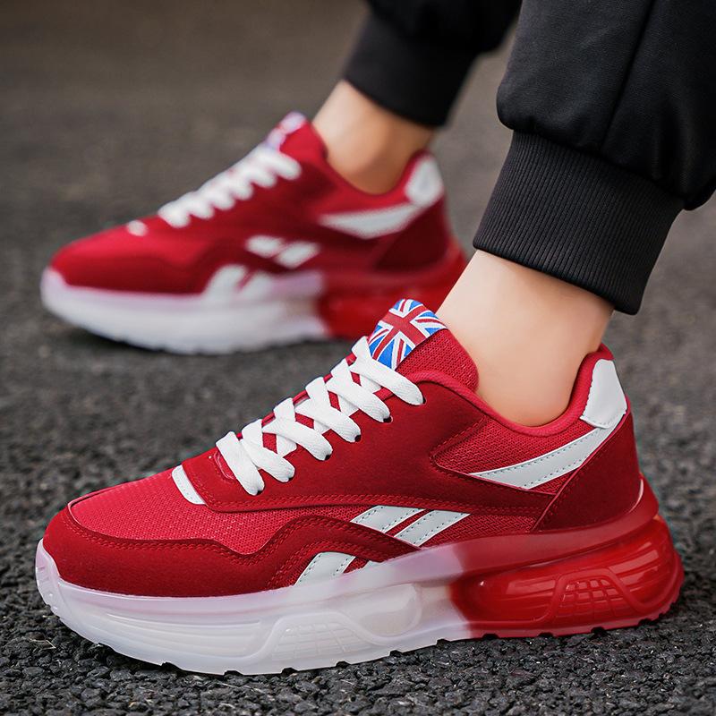 Mode Herren-Sneakers Neue Mode Plateau Casual Sneakers Herren Leichte Rebound Laufschuhe Bequeme Sport-Sneakers Männlich 44 rot