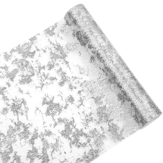 Tischläufer, Pailletten-Glitzer-Tischdecke, feine Handwerkskunst, bronzierende Tischdecke für Zuhause, Partys, Dekoration silber