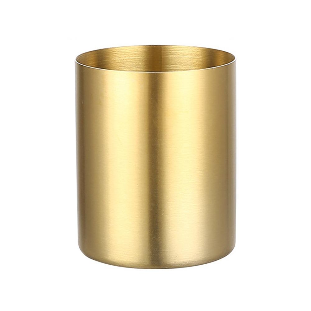 1 Stück Edelstahl Stifthalter Verdickter Schreibwaren Aufbewahrungseimer Make-up Pinselhalter Schüler gold