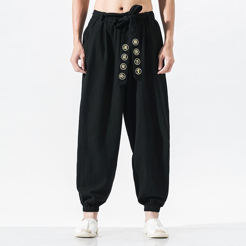 Tai Chi Hose Wu Shu Hose Chinesischer Stil Kampfsport Kung Fu Wing Chun Hose Große Größe S-5XL M schwarz