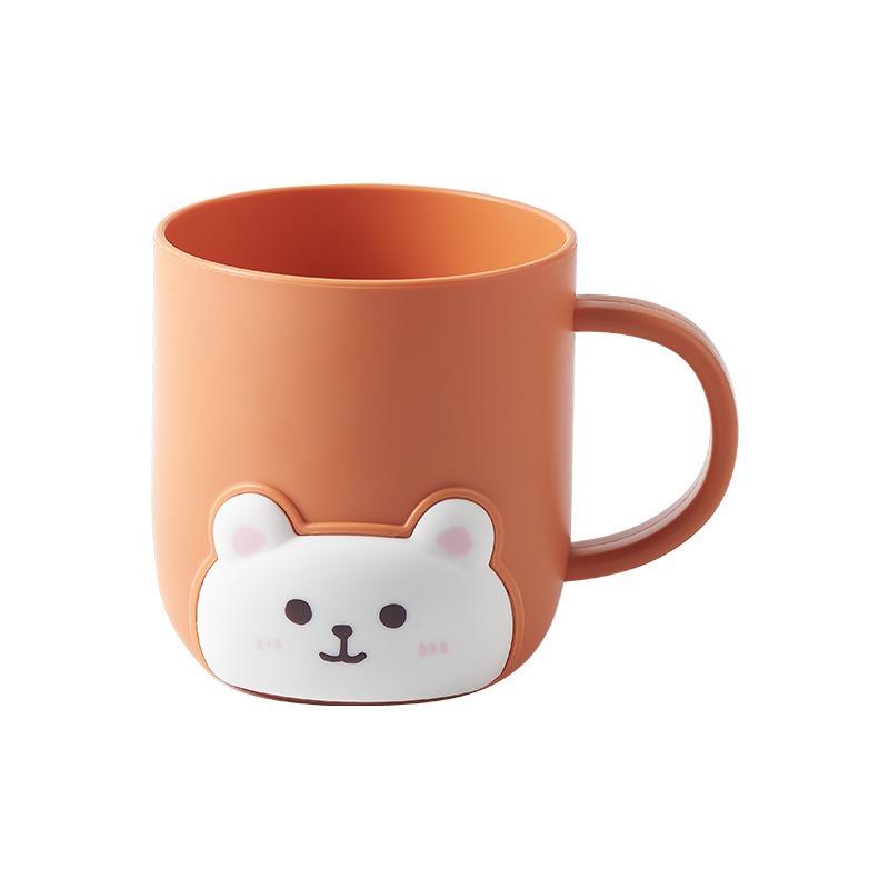 Badezimmer Zahnbürstenbecher Kinder Bär Studentenwohnheim Niedlich Cartoon Gurgelbecher Plastik Kinderprodukte Haushaltswaren orange