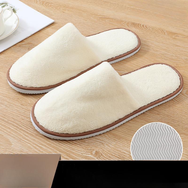 Herren Hausschuhe Winter Plüsch Warme Hausschuhe Damen Hausschuhe Leise und Bequeme Hausschuhe für den Innenbereich one size elfenbein