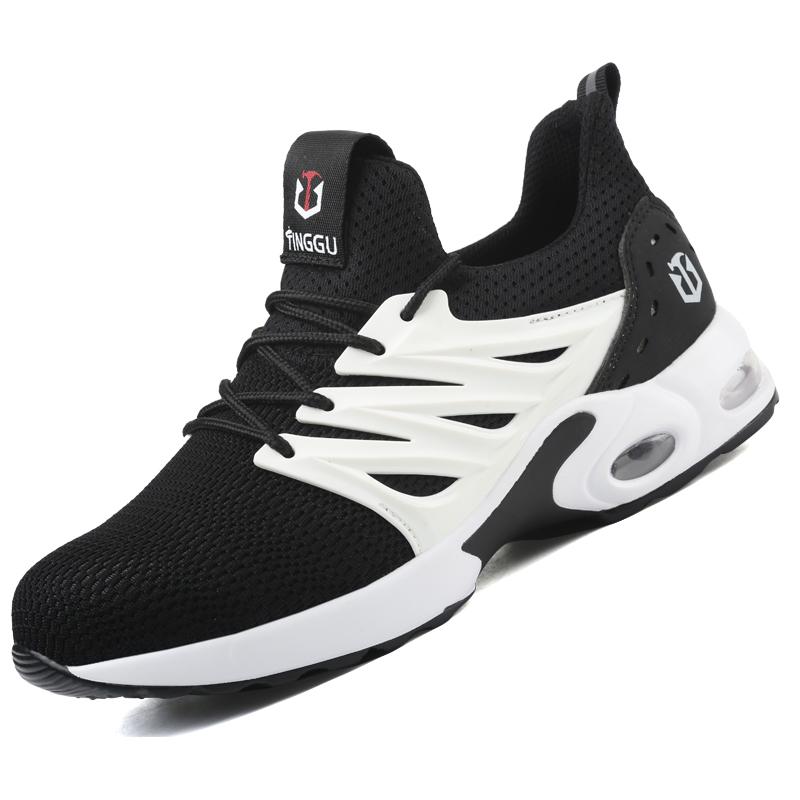 Leichte Sicherheitsschuhe mit Luftpolster für die Arbeit, für Männer und Frauen, atmungsaktive Arbeits-Sneaker, Schuhe mit Stahlkappe, durchtrittsicherer Fußschutz 40 weiß