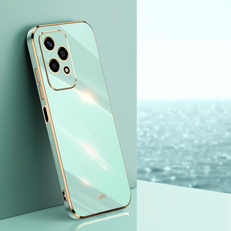 KEYSION Luxus-Beschichtungshülle für HONOR 200 Lite 5G, weiche TPU-Silikon-Quadrat-Stoßfest-Telefonrückseite für Huawei Honor 200 Lite for Honor200 Lite 5G hellgrüne