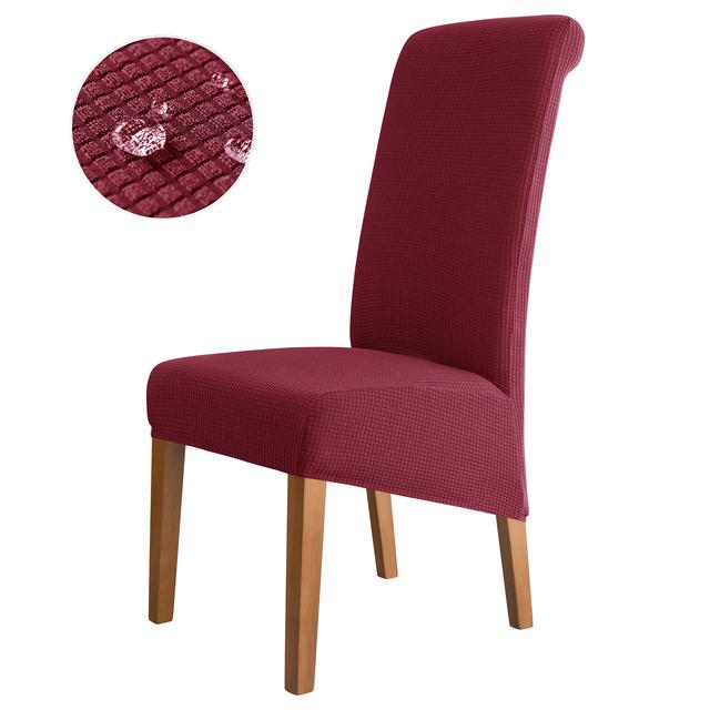 Wasserdichter, abweisender Hochlehner-Stuhlbezug, Jacquard-Stretch, XL-Größe, Stuhlhussen für das Esszimmer, schmutzabweisend, pflegeleicht, Sitzschoner 1pc wein rot
