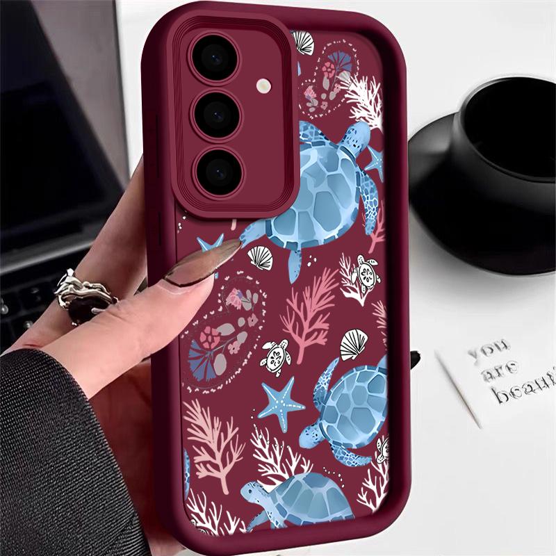 Niedliche Schildkröte Weiche Hülle Für Samsung Galaxy S25 Edge S24 S25 S23 S22 Ultra S24 FE A56 A55 A54 A36 A15 A25 A16 A26 5G Handyhülle Galaxy S23+