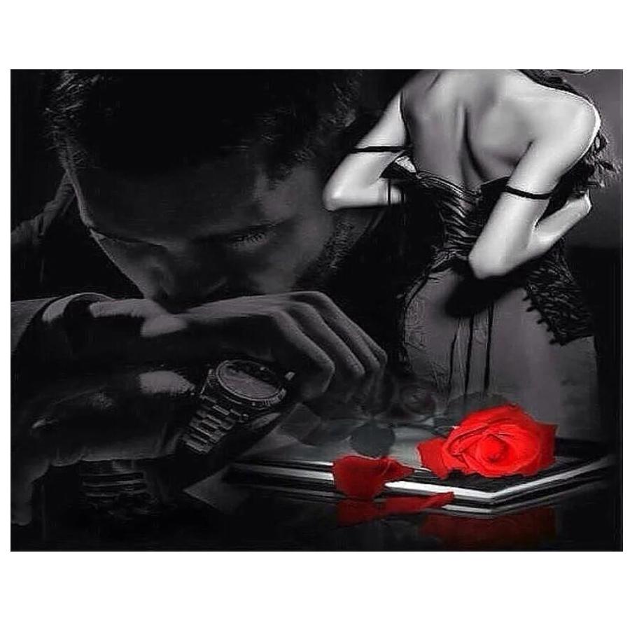 Diamant-Gemälde voller Diamant-Stickerei, Kreuzstich, Paar, Liebe, Mann, Frau 20X30CM