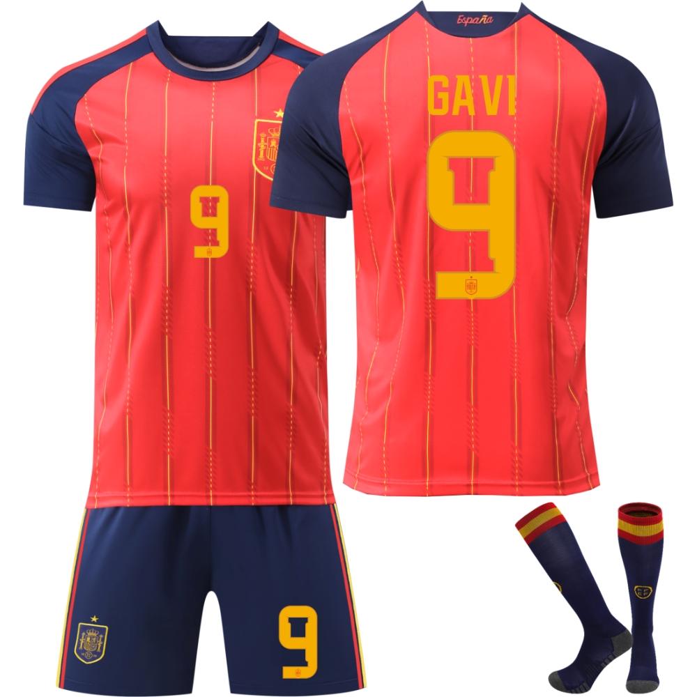 2026 FIFA Fussball-Weltmeisterschaft Spanien Fussballtrikot für Kinder und Erwachsene GAVI #9 XXXL