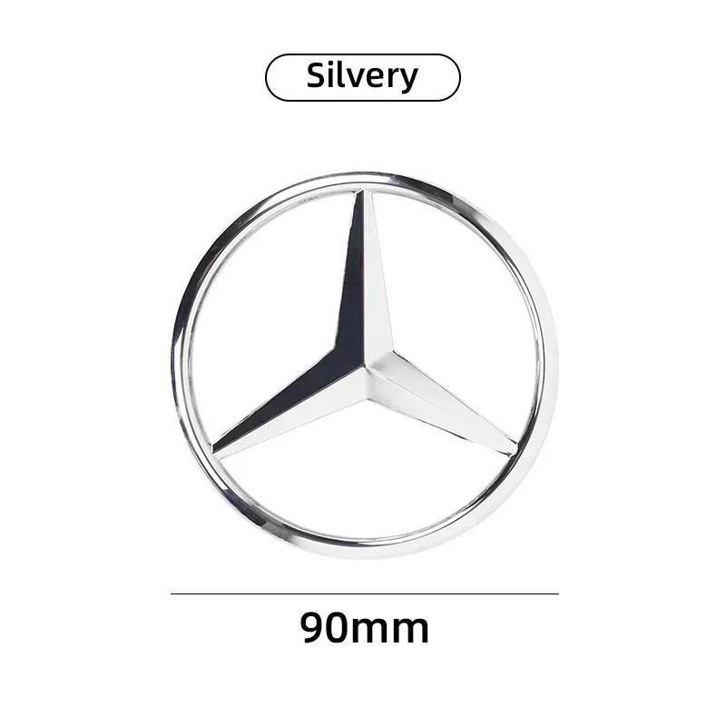 Autoaufkleber für Mercedes Benz 9cm ABS Auto Heckaufkleber Kofferraumemblem Aufkleber für Mercedes Benz S320 W164 W203 W204 W168 C180 E320 A silber