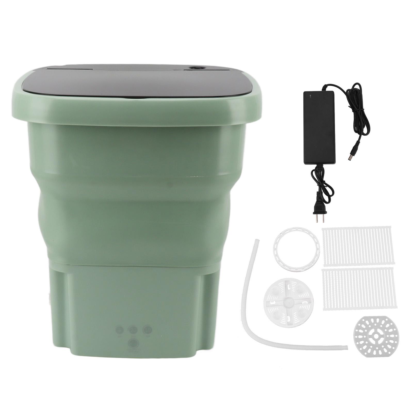 Mini-Waschmaschine Multifunktionale Faltbare Effiziente Schleuderfunktion Tragbare Waschmaschine 100-240V US Plug grün