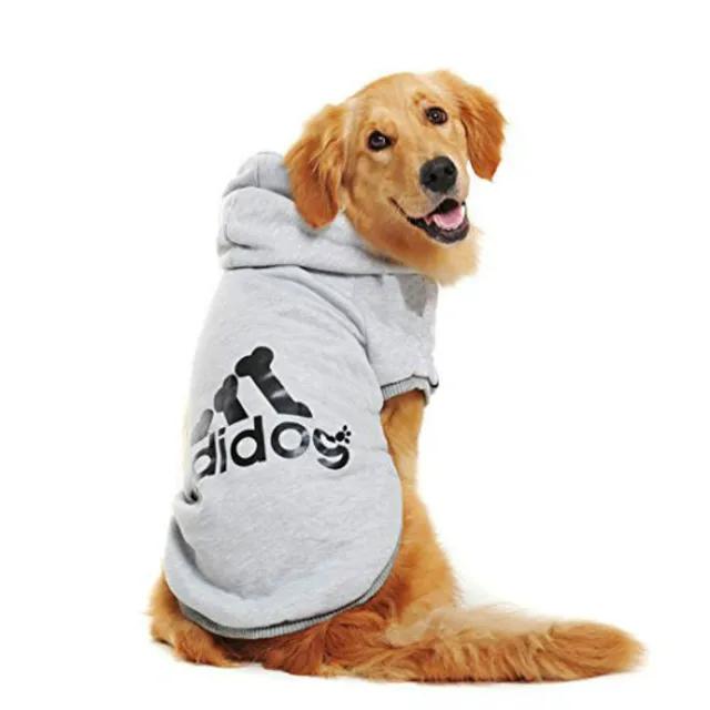 Neue 2024 Winter Haustier Hund Kleidung Hunde Hoodies Fleece Warme Sweatshirt Kleine Medium Große Hunde Jacke Kleidung Haustier Kostüm Hunde Clo 3XL 10.KG-13.5KG graue
