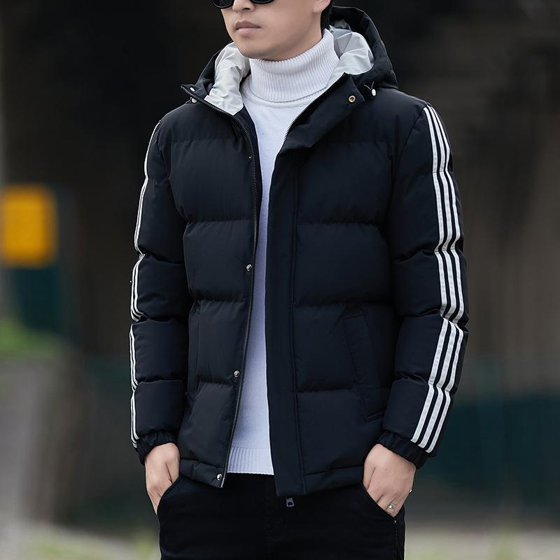 Winterjacke aus Baumwolle mit Kapuze für Herren, verdickte warme Brotjacke, Baumwolljacke für Herren, modische und trendige Marke, Daunenjacke aus Baumwolle für Herren M
